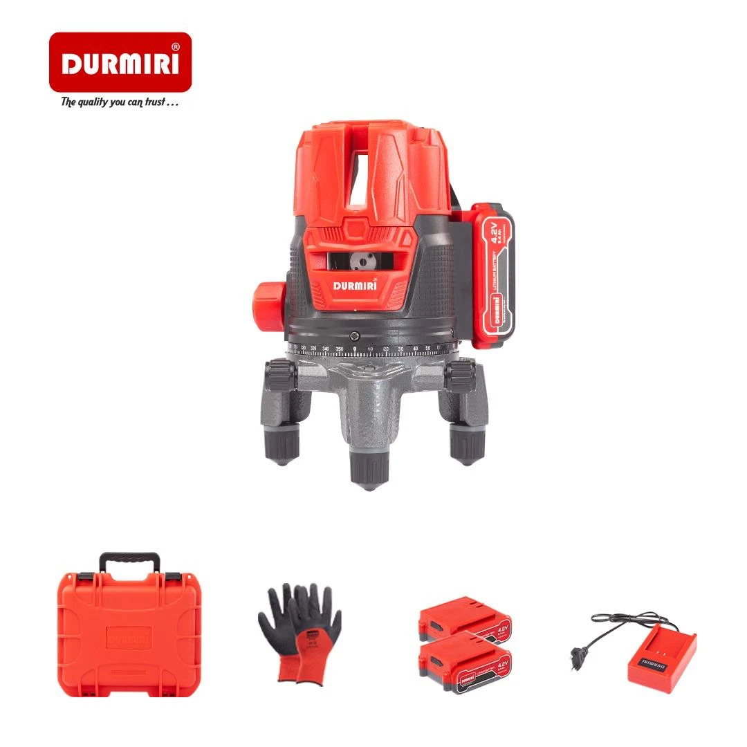 ميزان ليزر 5 خط مع بطاريتين وشاحن 4.2 فولت